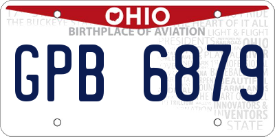 OH license plate GPB6879