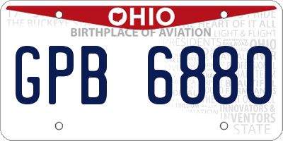 OH license plate GPB6880