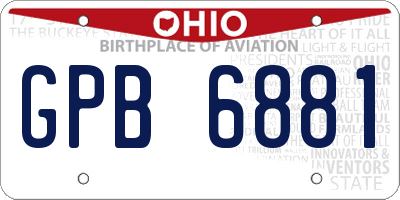 OH license plate GPB6881