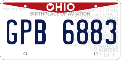 OH license plate GPB6883