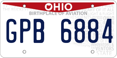 OH license plate GPB6884