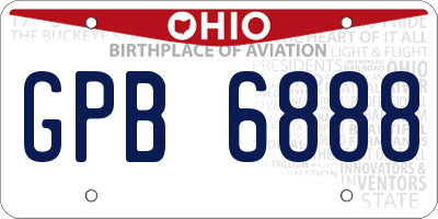 OH license plate GPB6888