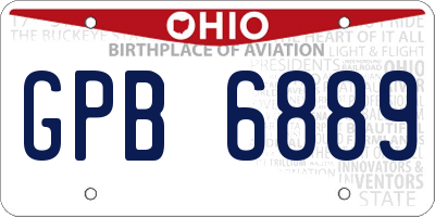 OH license plate GPB6889