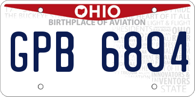 OH license plate GPB6894