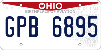 OH license plate GPB6895
