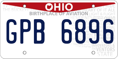 OH license plate GPB6896