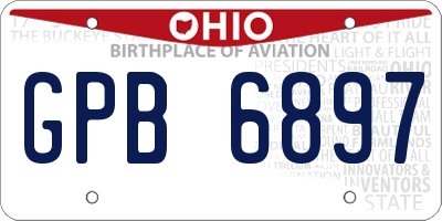 OH license plate GPB6897