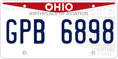OH license plate GPB6898