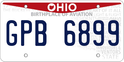 OH license plate GPB6899