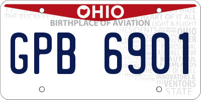 OH license plate GPB6901