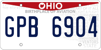 OH license plate GPB6904