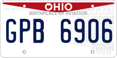 OH license plate GPB6906