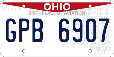 OH license plate GPB6907