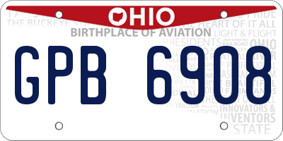OH license plate GPB6908