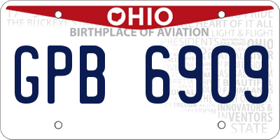 OH license plate GPB6909