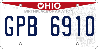 OH license plate GPB6910