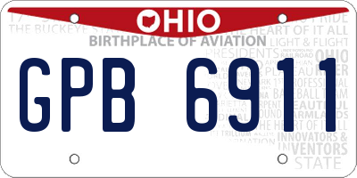 OH license plate GPB6911