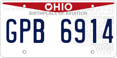 OH license plate GPB6914