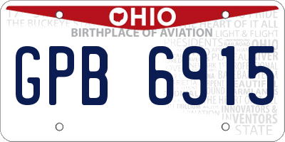 OH license plate GPB6915