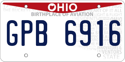 OH license plate GPB6916