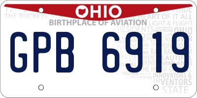 OH license plate GPB6919