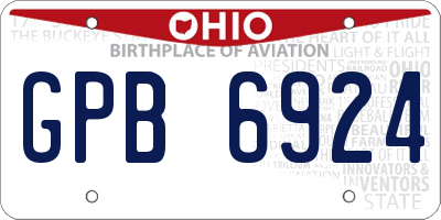 OH license plate GPB6924