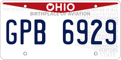 OH license plate GPB6929