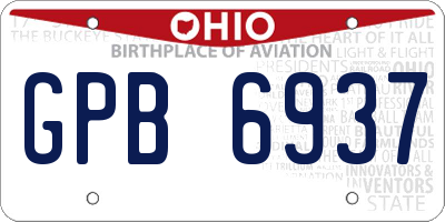 OH license plate GPB6937