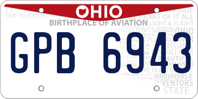 OH license plate GPB6943