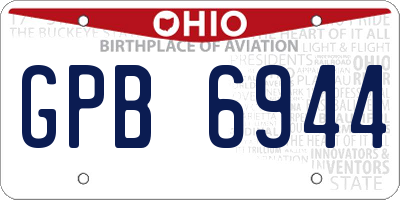 OH license plate GPB6944