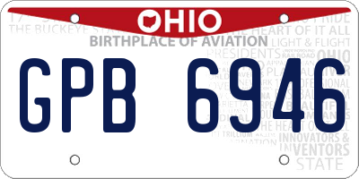 OH license plate GPB6946