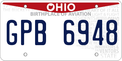 OH license plate GPB6948