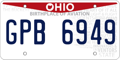 OH license plate GPB6949