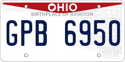 OH license plate GPB6950