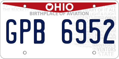 OH license plate GPB6952