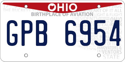 OH license plate GPB6954