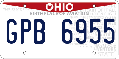 OH license plate GPB6955