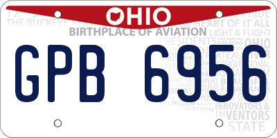 OH license plate GPB6956