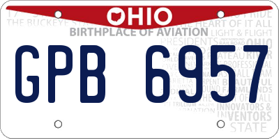 OH license plate GPB6957