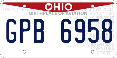 OH license plate GPB6958