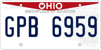 OH license plate GPB6959