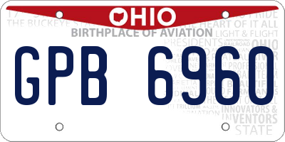 OH license plate GPB6960