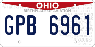 OH license plate GPB6961