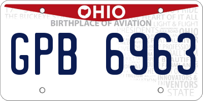 OH license plate GPB6963
