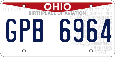 OH license plate GPB6964