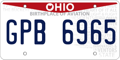 OH license plate GPB6965