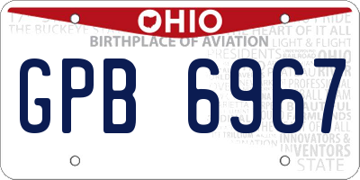 OH license plate GPB6967
