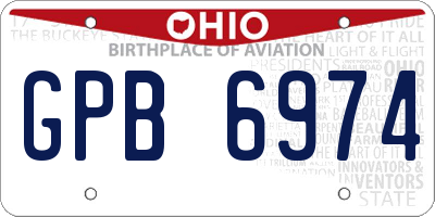 OH license plate GPB6974