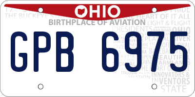 OH license plate GPB6975