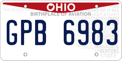 OH license plate GPB6983